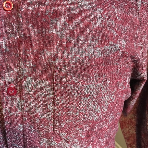 Men's medium William Rast button up shirt Justin Timberlake red wine color - Picture 5 of 13